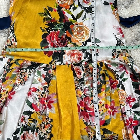 Katharine Kidd Lalita Yellow & Navy Flowy Floral Dress - Picture 15 of 16